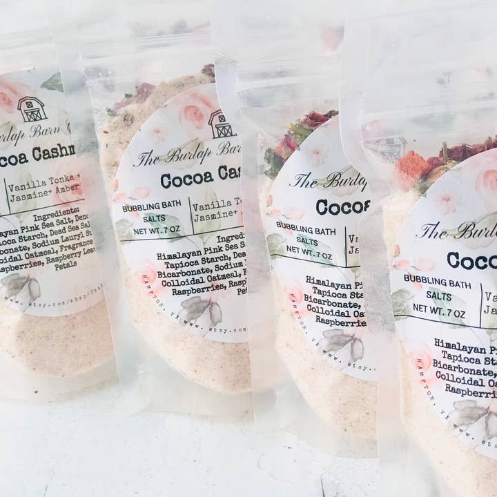 The Burlap Barn Company - Wholesale Bath Salts - Cocoa Cashmere Bubbling Bath Salts1