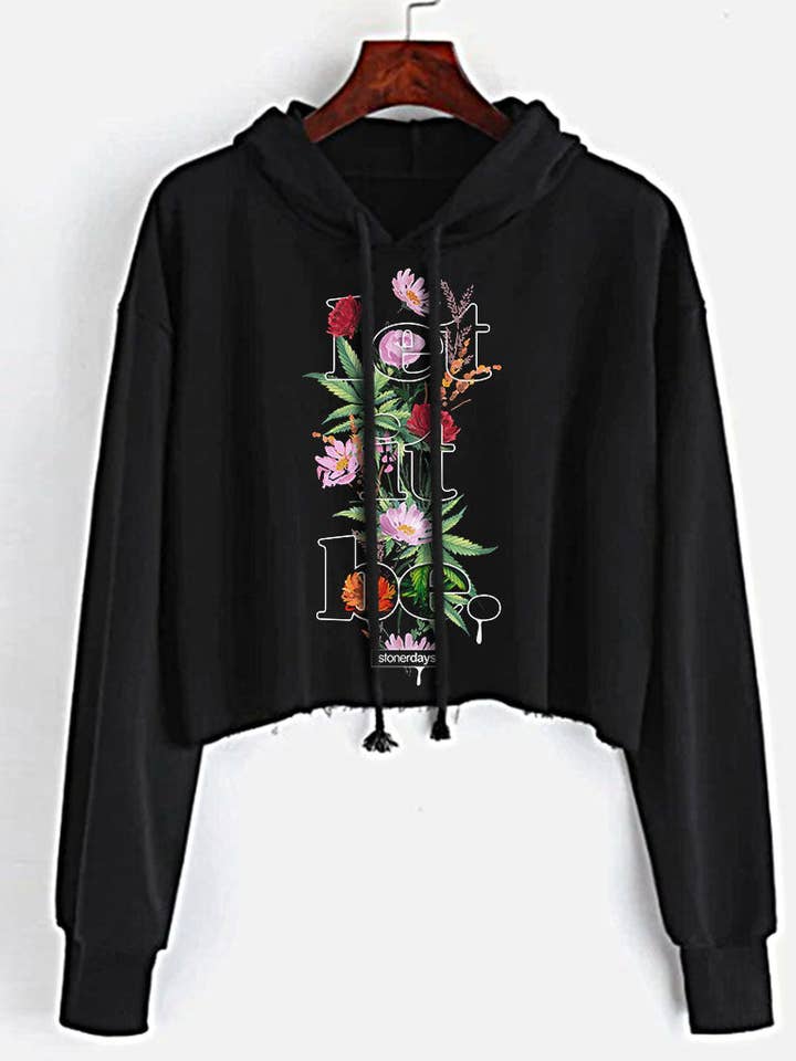 StonerDays Apparel - Wholesale Hoodie – Women's - Let It Be Crop Top Hoodie0