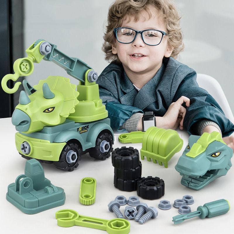 KiddieKickz - Wholesale Toy Car/Truck - Kids - Children's Dinosaur Construction Vehicle Excavator DIY Toys3