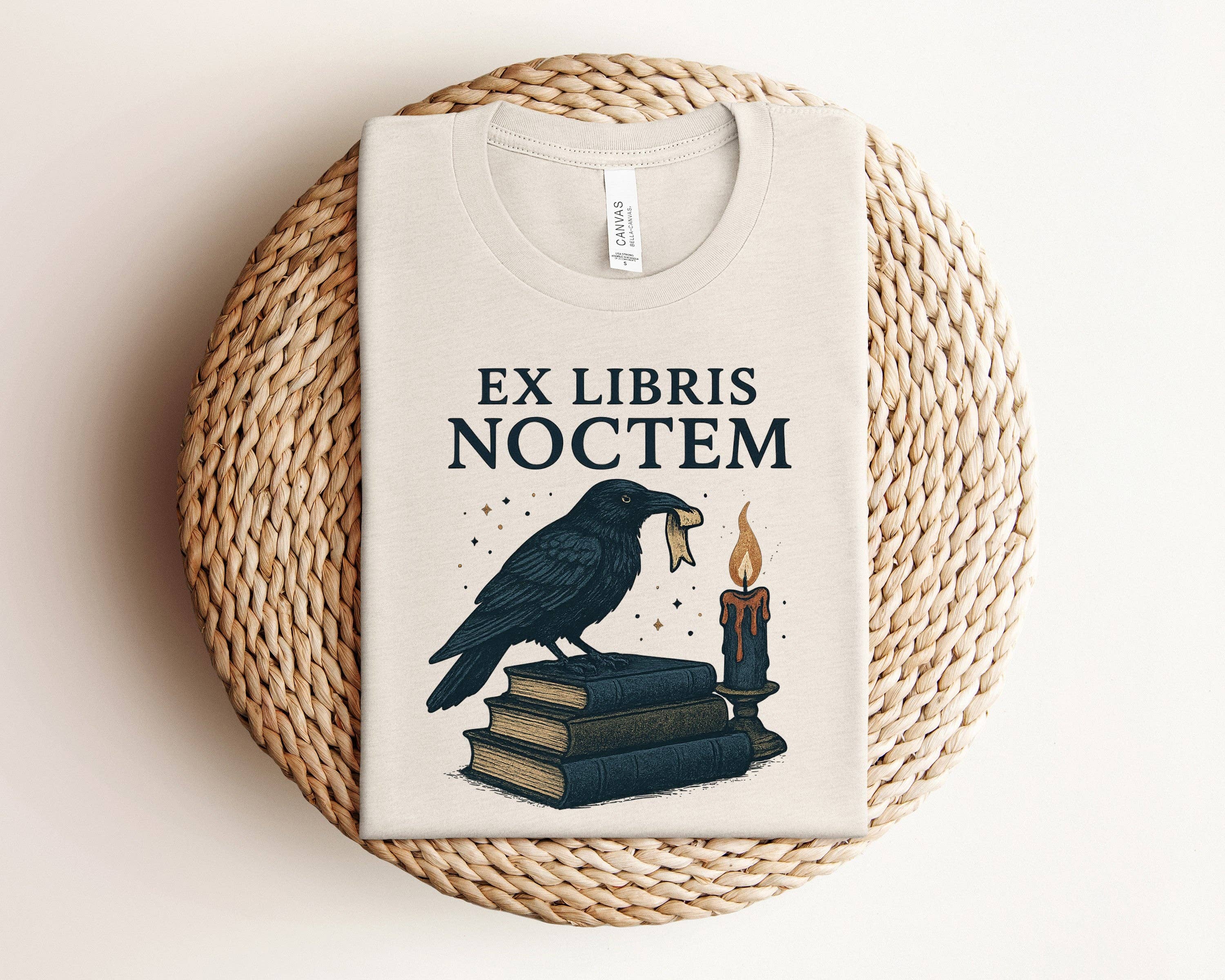 The Obstinate Octopus - Wholesale Screen Printed T-Shirt - Women's - "Ex Libris Noctem"  Night Reader's T-Shirt1