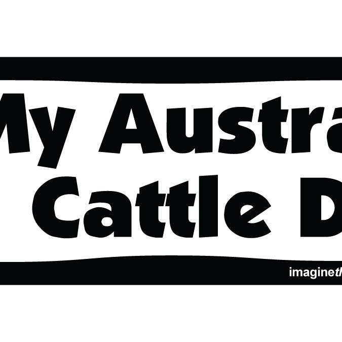 Imagine This Company - Wholesale Magnet - I Love My Australian Cattle Dog - Bone Car Magnet