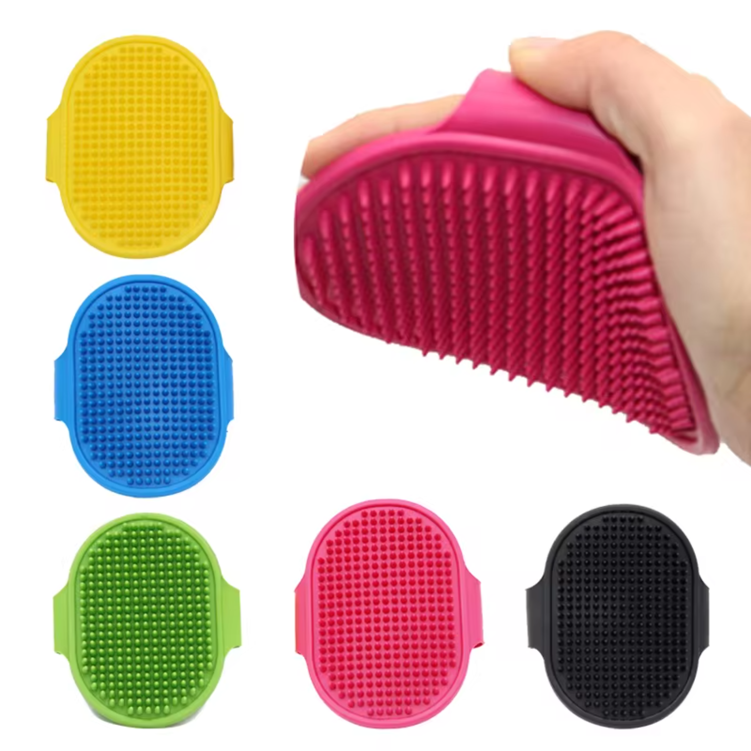 Assorted Soft Rubber Pet Bath Brush - Silicone Comb, Hair Remover for wholesale on Faire0