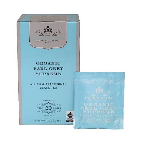 Harney & Sons Organic Earl Grey Supreme Tea - 20 Tea Bags for wholesale by Door County Coffee
