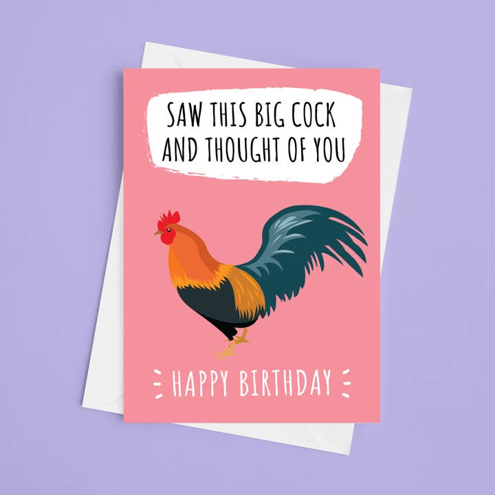 Carte d'anniversaire Big Cock 5 x 7 pour la vente par Laura Lonsdale