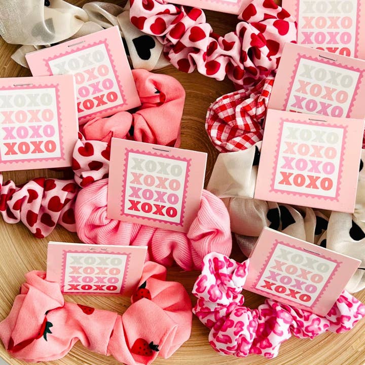 Tiny Gift Society - Wholesale Scrunchie - Women's - Valentines Scrunchies | Heart Thank You | Valentine Gifts XO