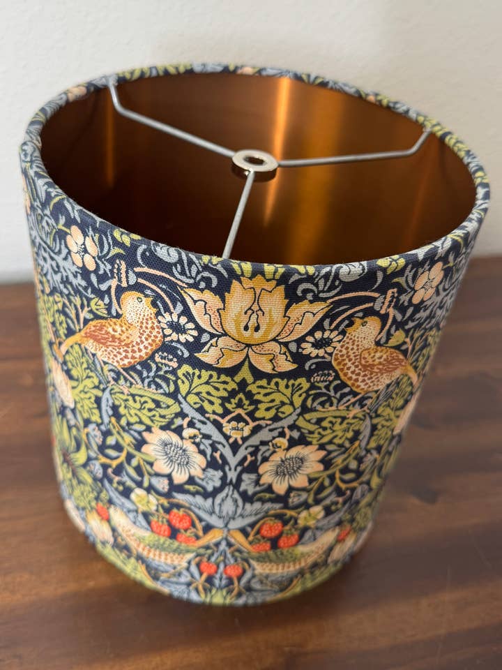 Strawberry Thief Navy 8 inch - Ready to Ship for wholesale by LouSeal Handmade Lampshades