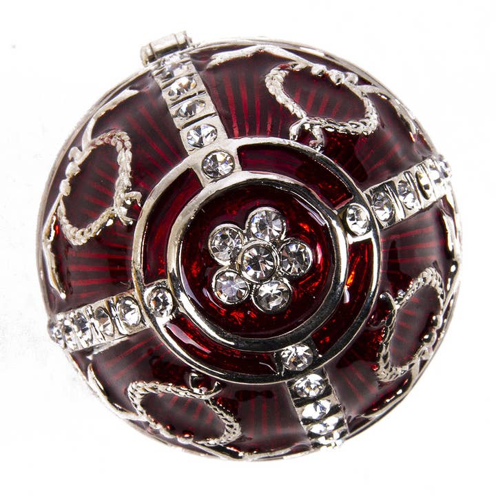 STP - Wholesale Jewelry Box/Organizer - Arrow Faberge Egg Jewelry Trinket Box in Bordeaux