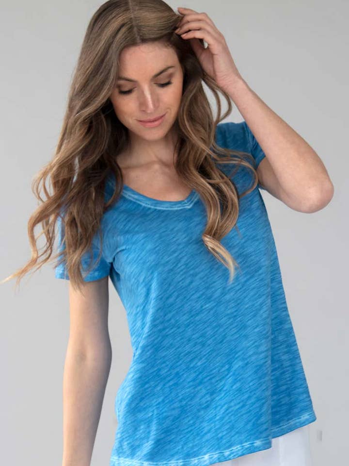 T-shirt in cotone slub Louisa per la vendita all'ingrosso da parte di Zenara Woman