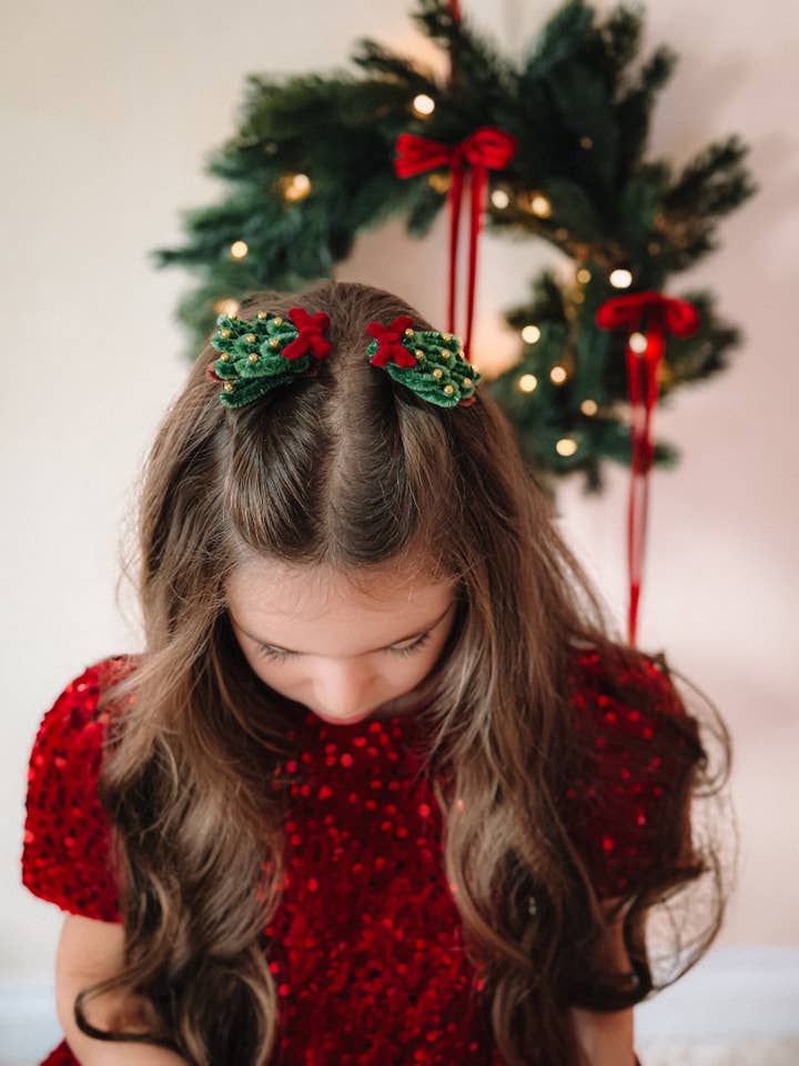 Christmas Tree Hair Clip Set for wholesale by Ellie Ellie