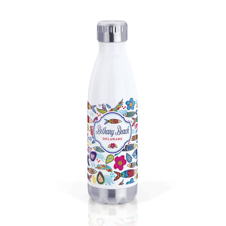 Customizable Stainless 17oz Cola Bottle: Fun Fish Pattern for wholesale by Matrix