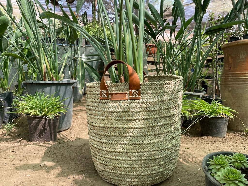 Boutique Huléti - Wholesale Basket - Plant/flower pot cover basket - Basket Bac Chest - 4 SIZES to choose from - leather wicker rattan straw4