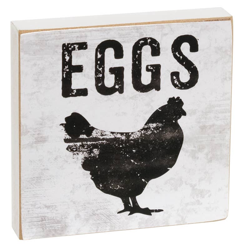 The Hearthside Collection - Vendita all'ingrosso Cartelli - Blocchi quadrati a forma di pancetta, uova, latte, 3 pezzi assortiti3