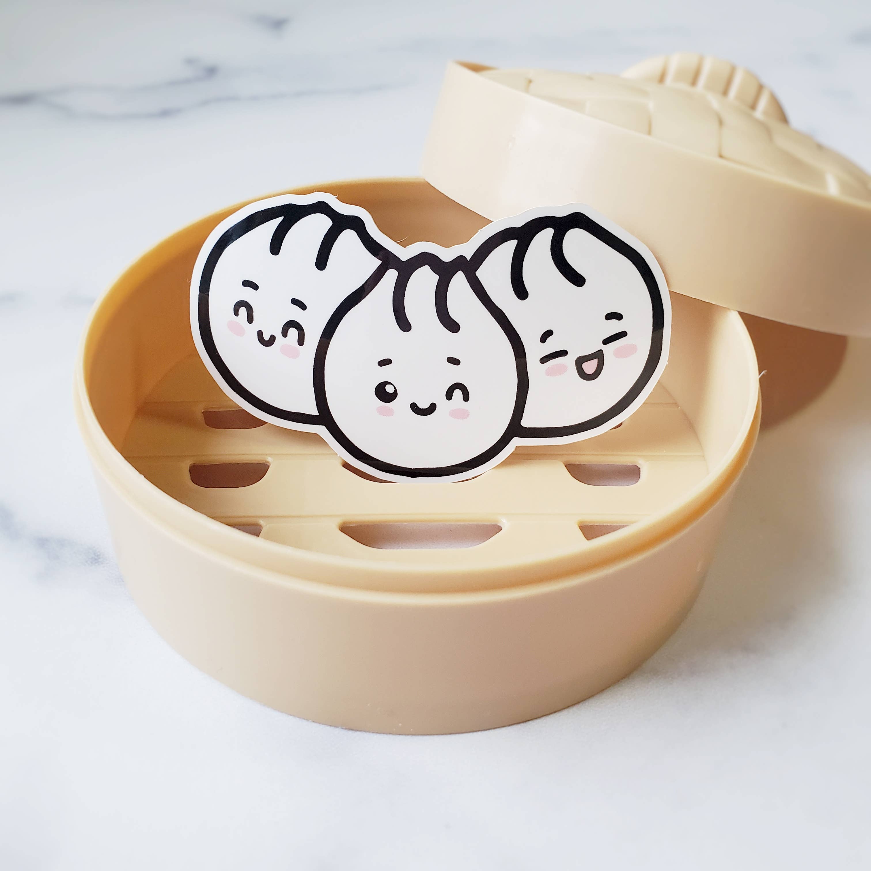 Muijistudio - Vente Autocollant - Autocollant en vinyle Steamed Bao Bros | Sticker Dim Sum chinois1