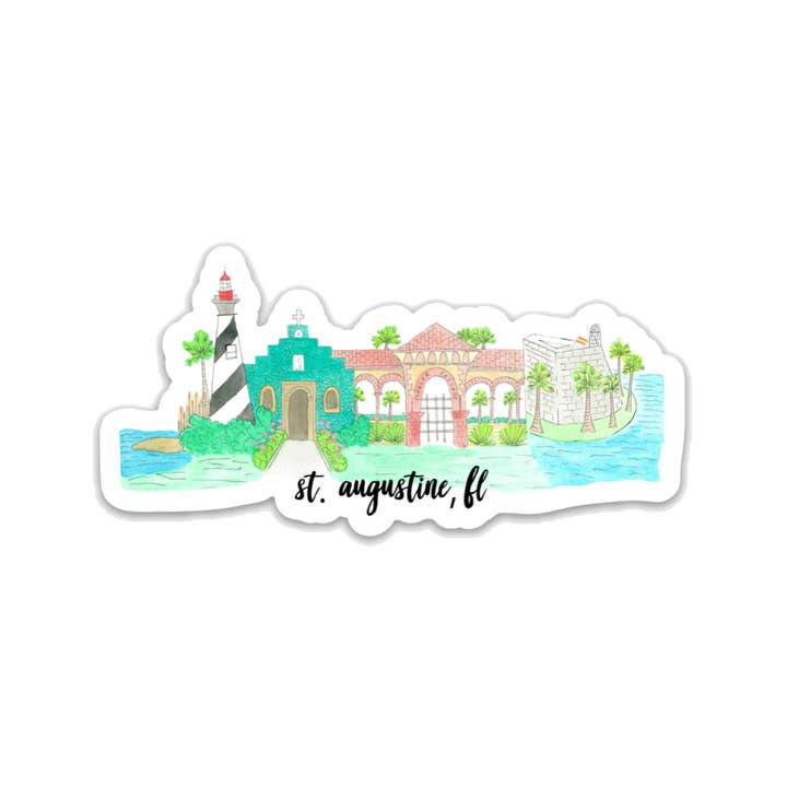 St. Augustine FL Sticker for wholesale by Island Haus Co