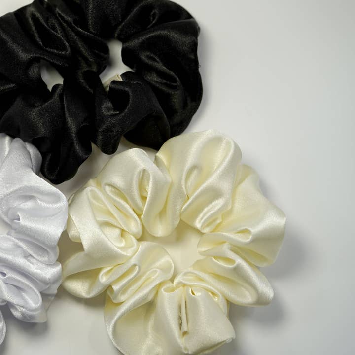 Blush Pop Creations - Wholesale Scrunchie - Women's - SOFT CREAM SATIN SCRUNCHIE HAIR TIE5