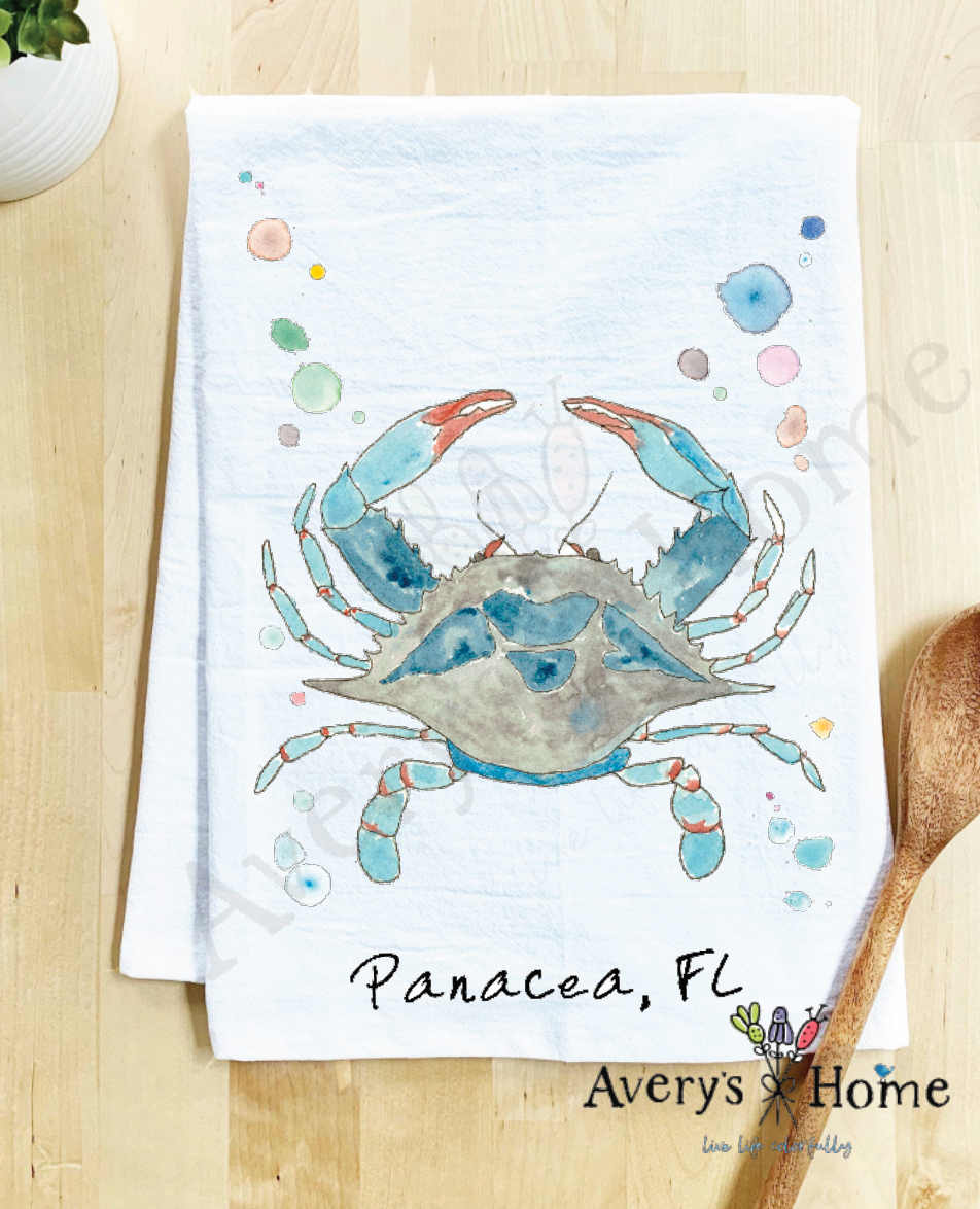 Avery's Home - Wholesale Tea Towel - Blue Crab Ocean Customizable Coastal Tea Towel59