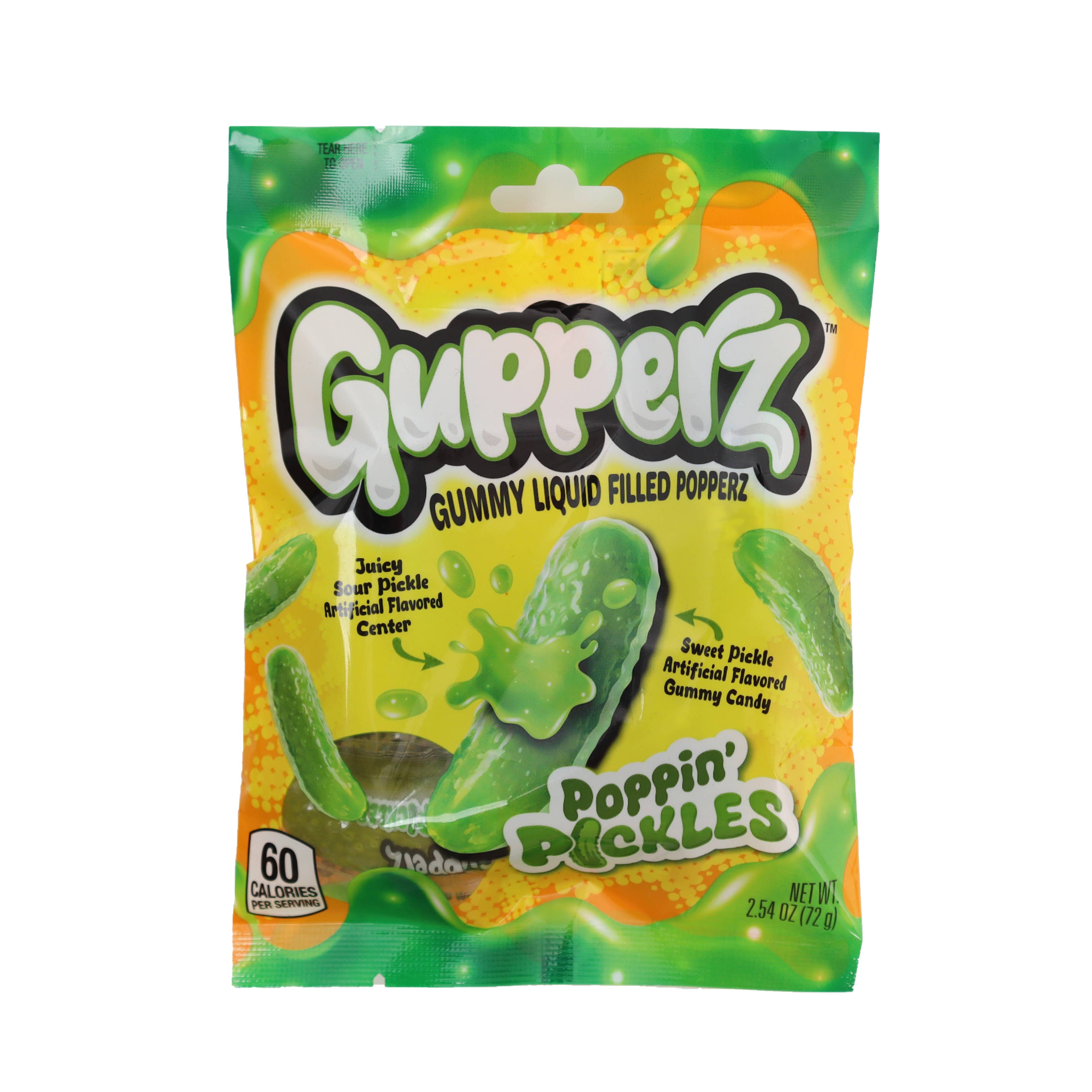 I Got Your Candy - Wholesale Gummy - Gupperz Poppin' Pickles Peg Bag 2.54oz - 12ct