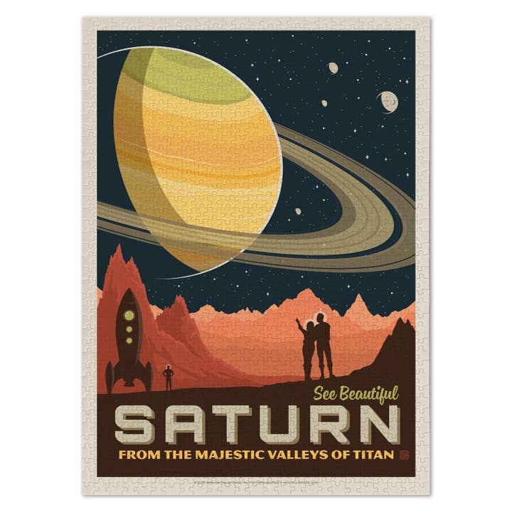 Pumpernickel Press - Wholesale Puzzle - Adult - Saturn - From The Valleys of Titan Puzzle1