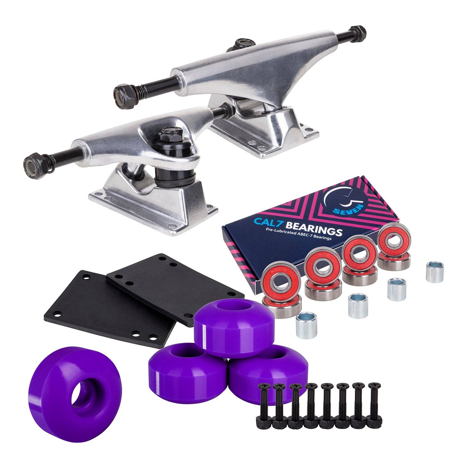 Cal 7 - Wholesale Sporting Accessories - Skateboard Setup Combo | Silver Trucks & 99A Wheels16