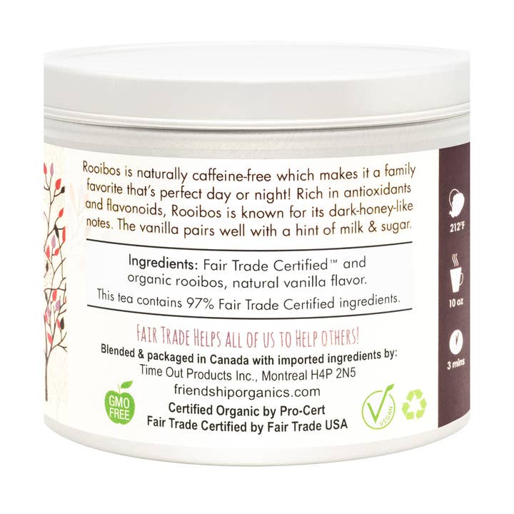 Friendship Organics - Wholesale Tea Bags - Vanilla Rooibos Herbal Tea, Organic and Fair Trade Certified6