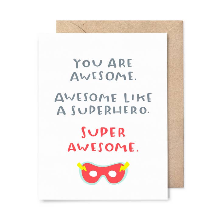 Super Awesome Congrats Card for wholesale by Pinwheel Print Shop