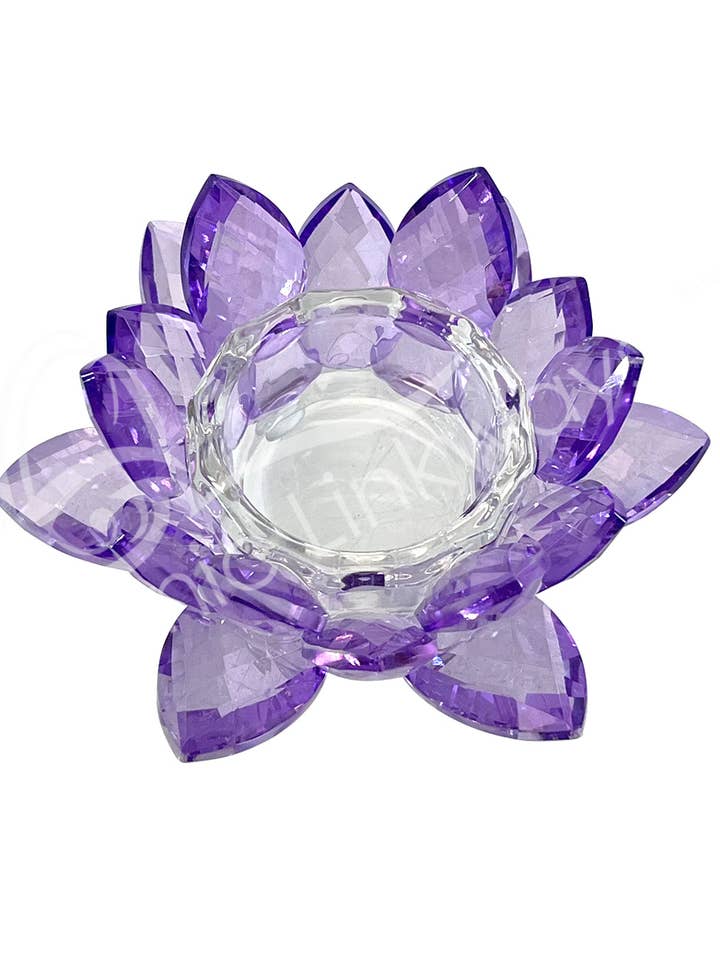 (SU)SUPORTE PARA VELAS - LÓTUS DE CRISTAL MULTIFUNCIONAL ROXO 4,5" por atacado de Oceanic Linkways Inc