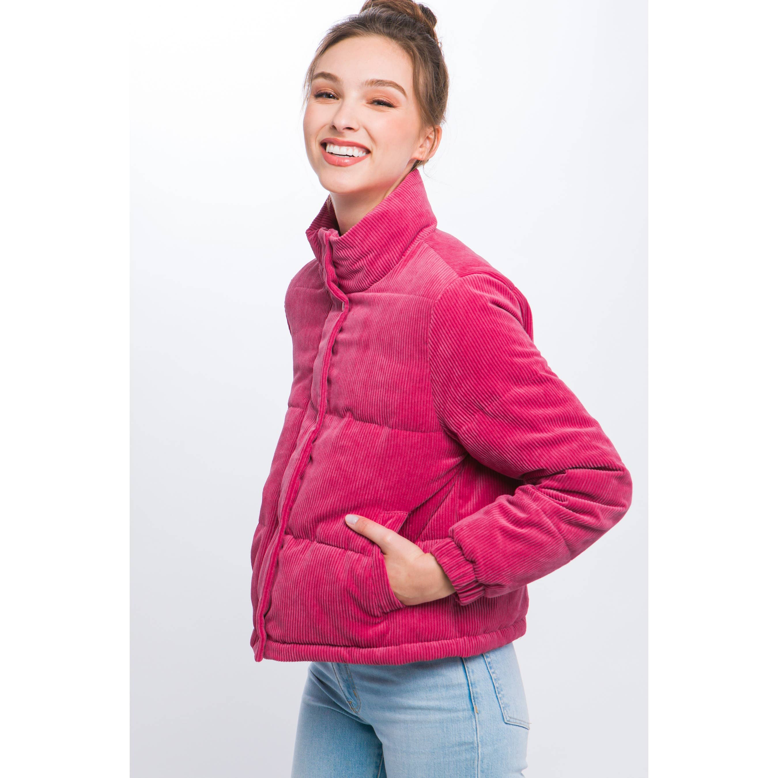 Baie Bleue - Wholesale Jacket - Women's - Corduroy Jacket with Snap Closure2