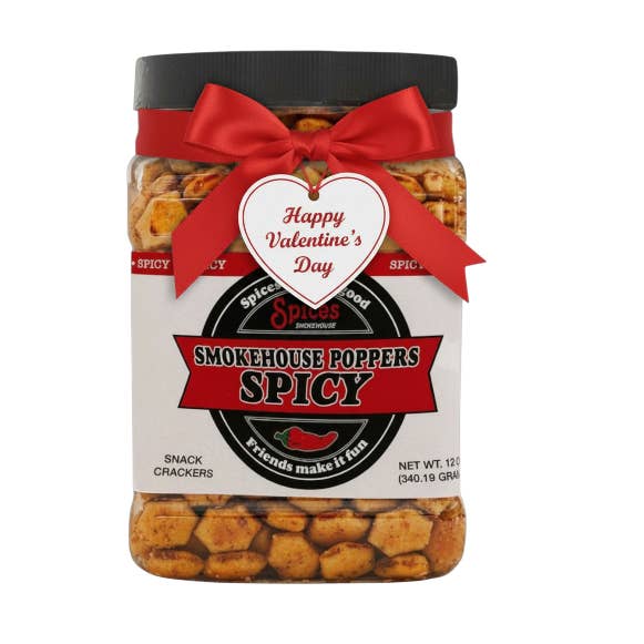 💗Valentine's Day Smokehouse Poppers-12 oz Jar-12 ct. case for wholesale by Smokehouse Crackers
