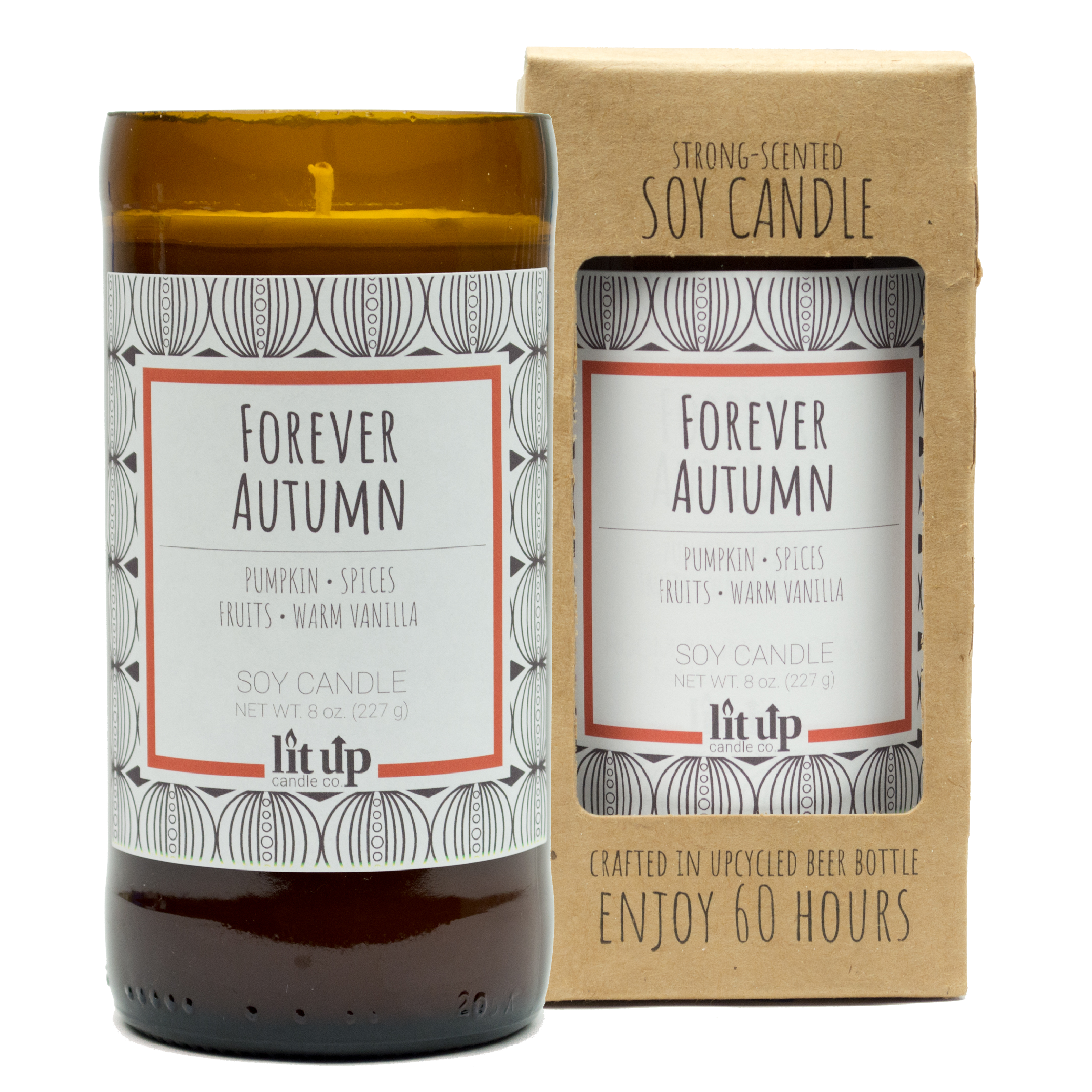 Lit Up Candle Co. – wholesale Jar/filled candle – 8-PACK 8 oz. scented soy candles in upcycled beer bottles11