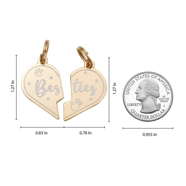 Two Tails Pet Company - Wholesale Pet identification tag – Dog - Besties - Pet ID Tag & Charm6