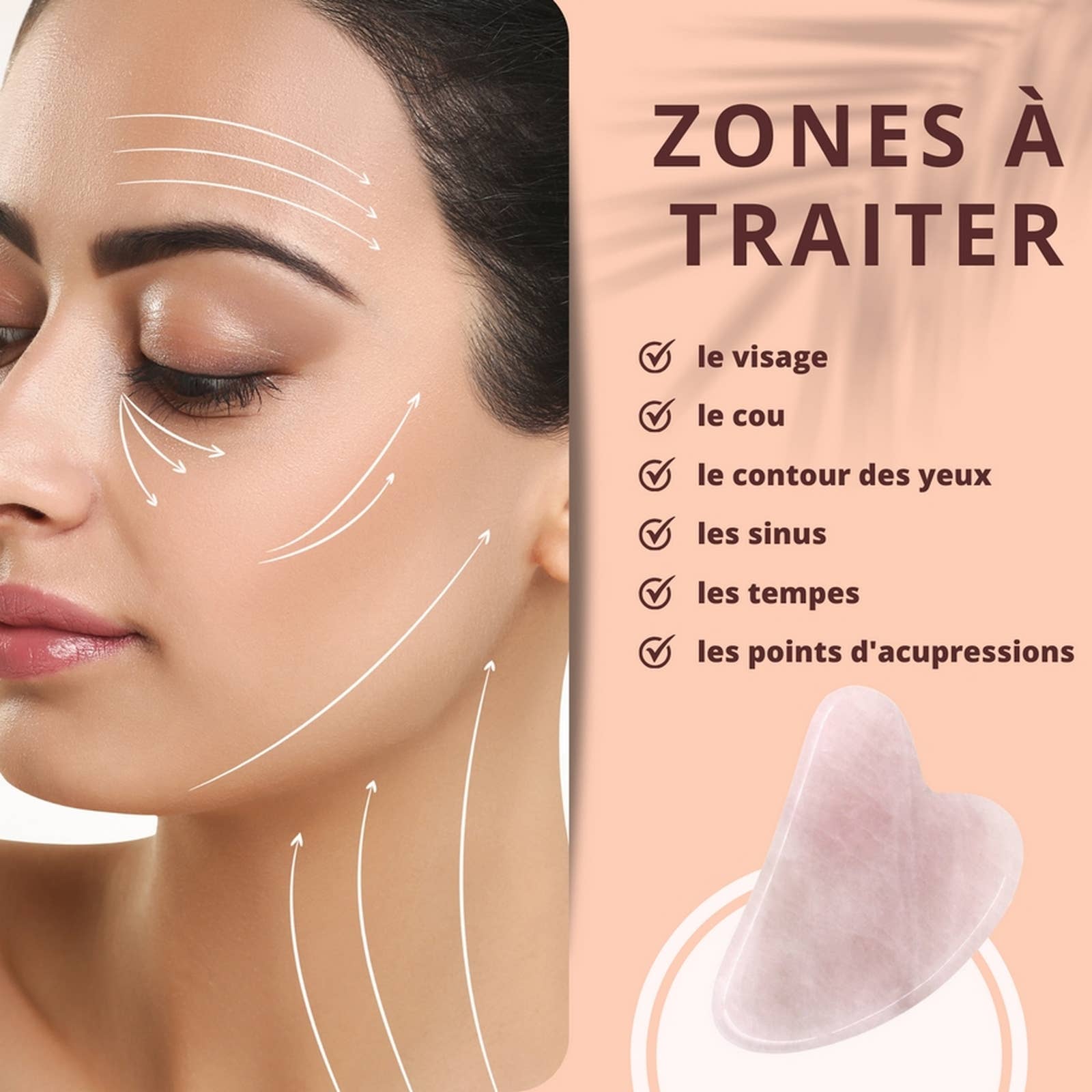Zen'Arôme - Wholesale Gua Sha-roller - Natuurlijk stenen gezichtsmassagehulpmiddelen | 10 modellen10