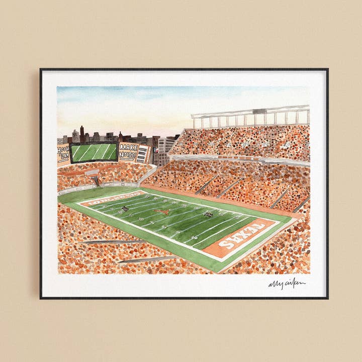 UT Stadium Print for wholesale by ally aiken design