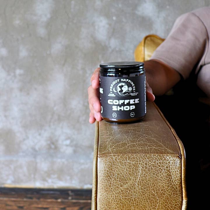 Coffee Shop Soy Candle - 8oz | Holiday Scent for wholesale by Project Happiness Candle Co.