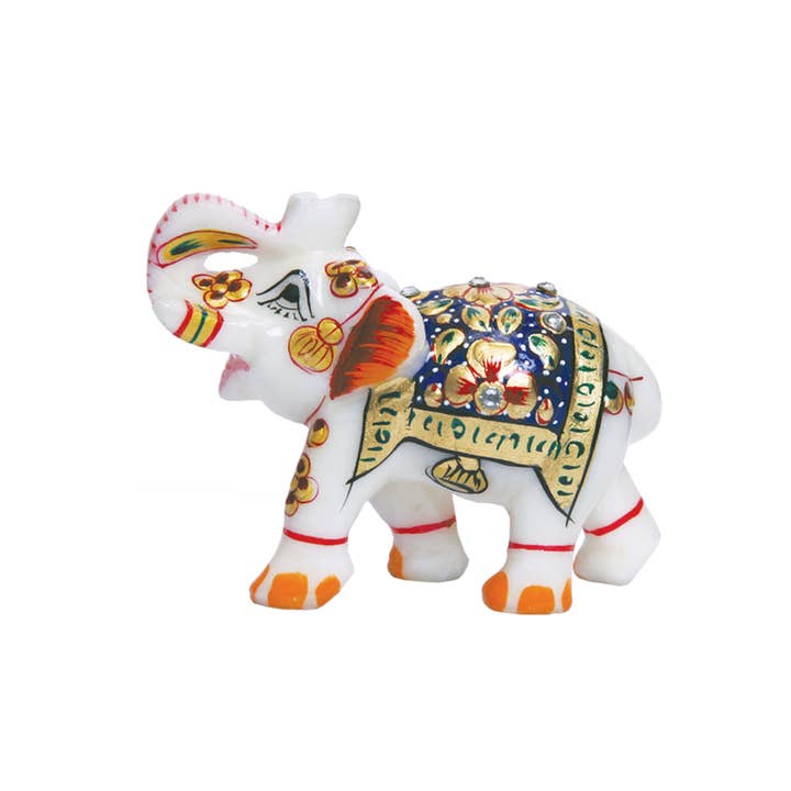 Designs by Deekay Inc. - Wholesale Decorative Figurine - White Marble Elephant Figurine (5 in.)