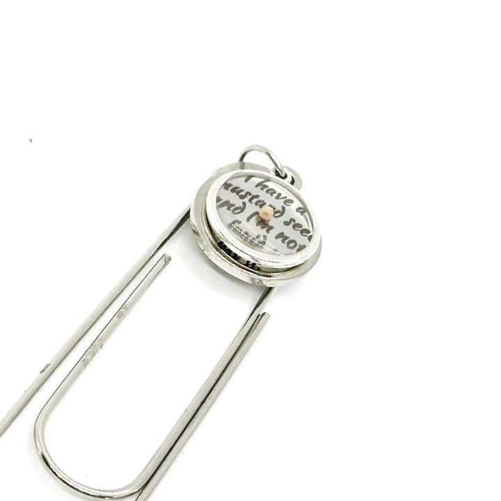 I Have A Mustard Seed And I’m Not Afraid To Use It Charm Bookmark,Faith Quote Gifts, Bible Bookmark Mustard Seed Paperclip, Mountain Moving for wholesale by JKCE Designs