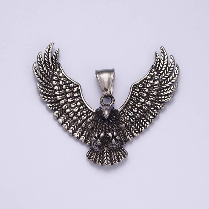Aim Eternal - Wholesale Individual Charm/Pendant - Gold / Antique Silver Eagle Necklace Pendant For Men American Eagle Pendant Men Women Big Bold Eagle Jewelry X-633 X-634