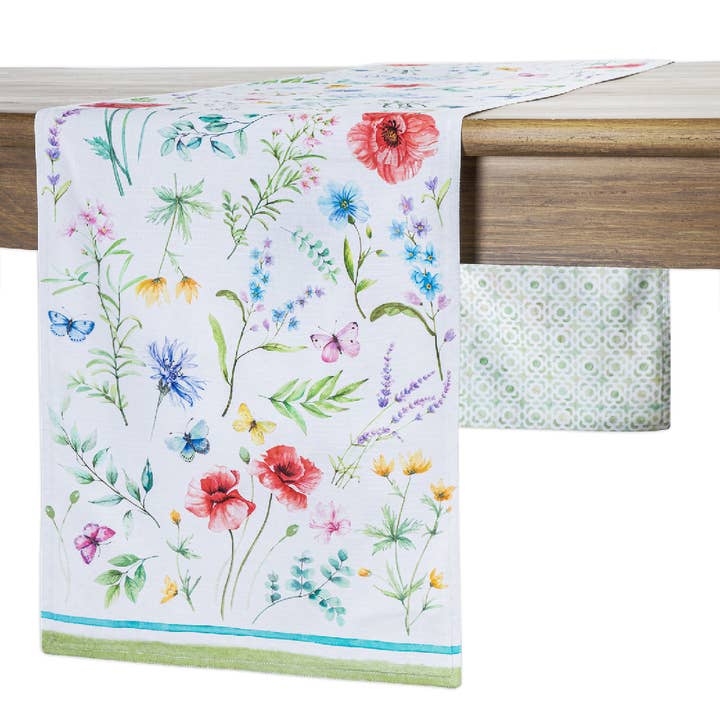 Table Runner 100% Cotton - Double Layer - Just Floral for wholesale by Maison d'Hermine - Design in Every Thread