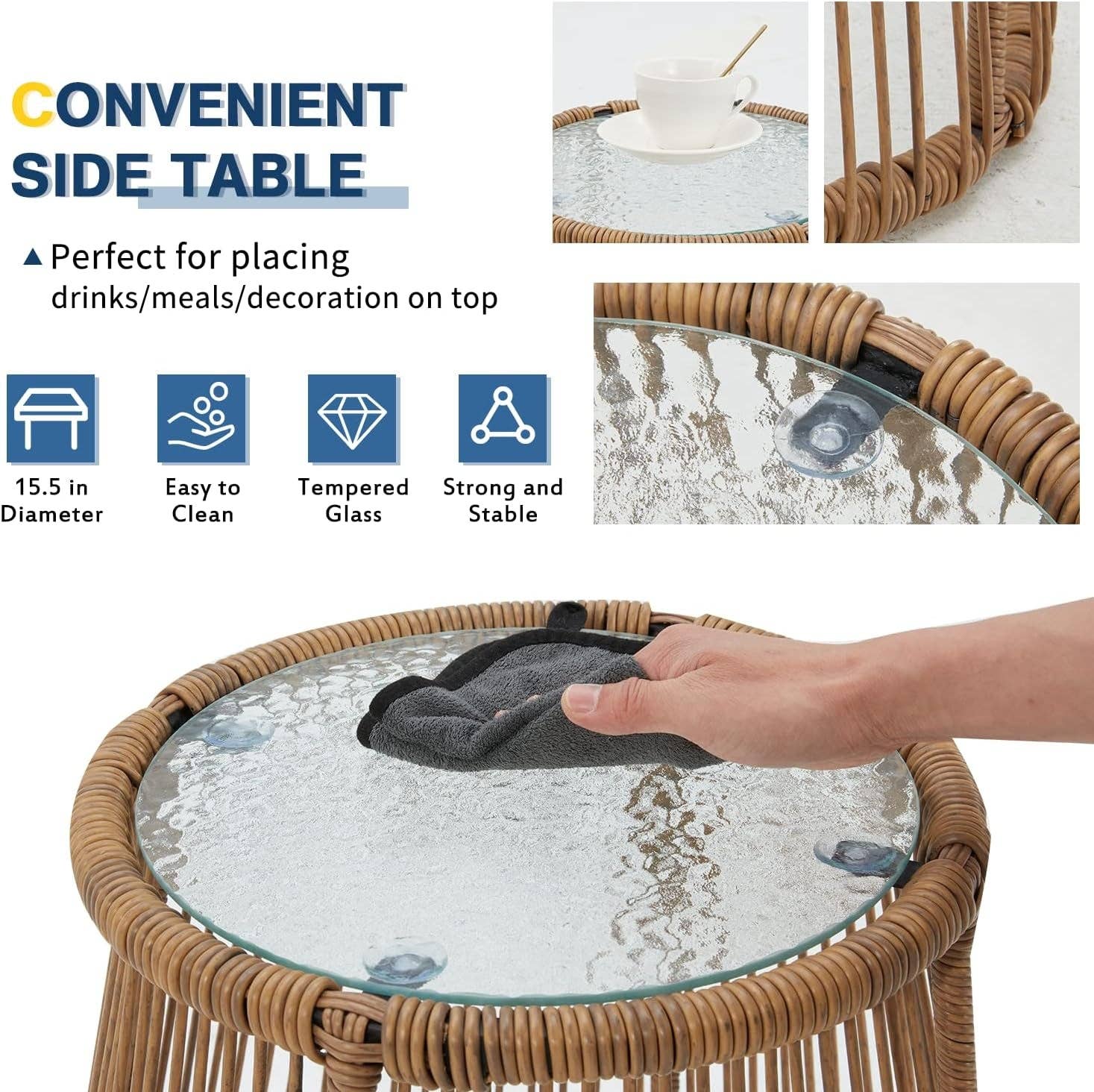 White L Shaped Patio Furniture Set with Thick Cushions for wholesale on Faire3