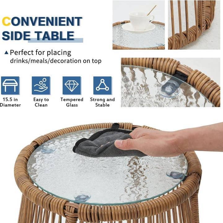 White L Shaped Patio Furniture Set with Thick Cushions for wholesale on Faire3