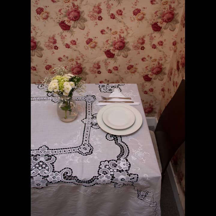 Eastern Sunrise Lace And Linens Inc. – wholesale Duk – Point de Venice Needle Lace Sällsynt tyg Bomull Organdy Bord