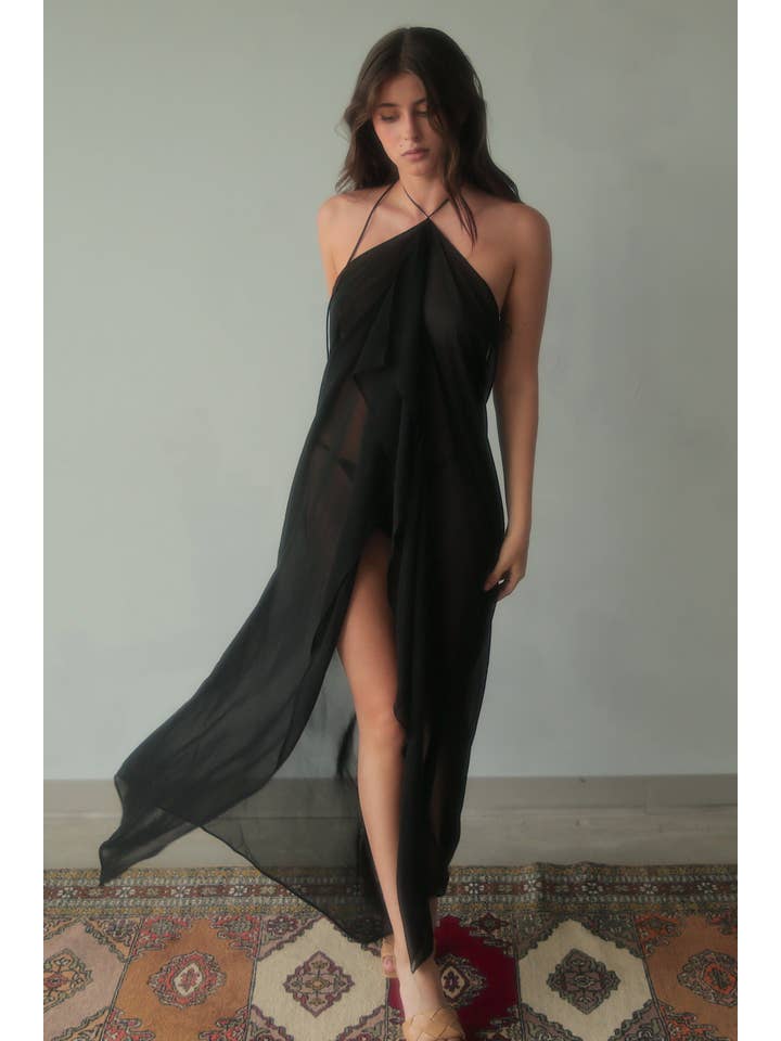 KAT ZARRA - Vendita all'ingrosso Vestito - Donna - Abito halter in seta1