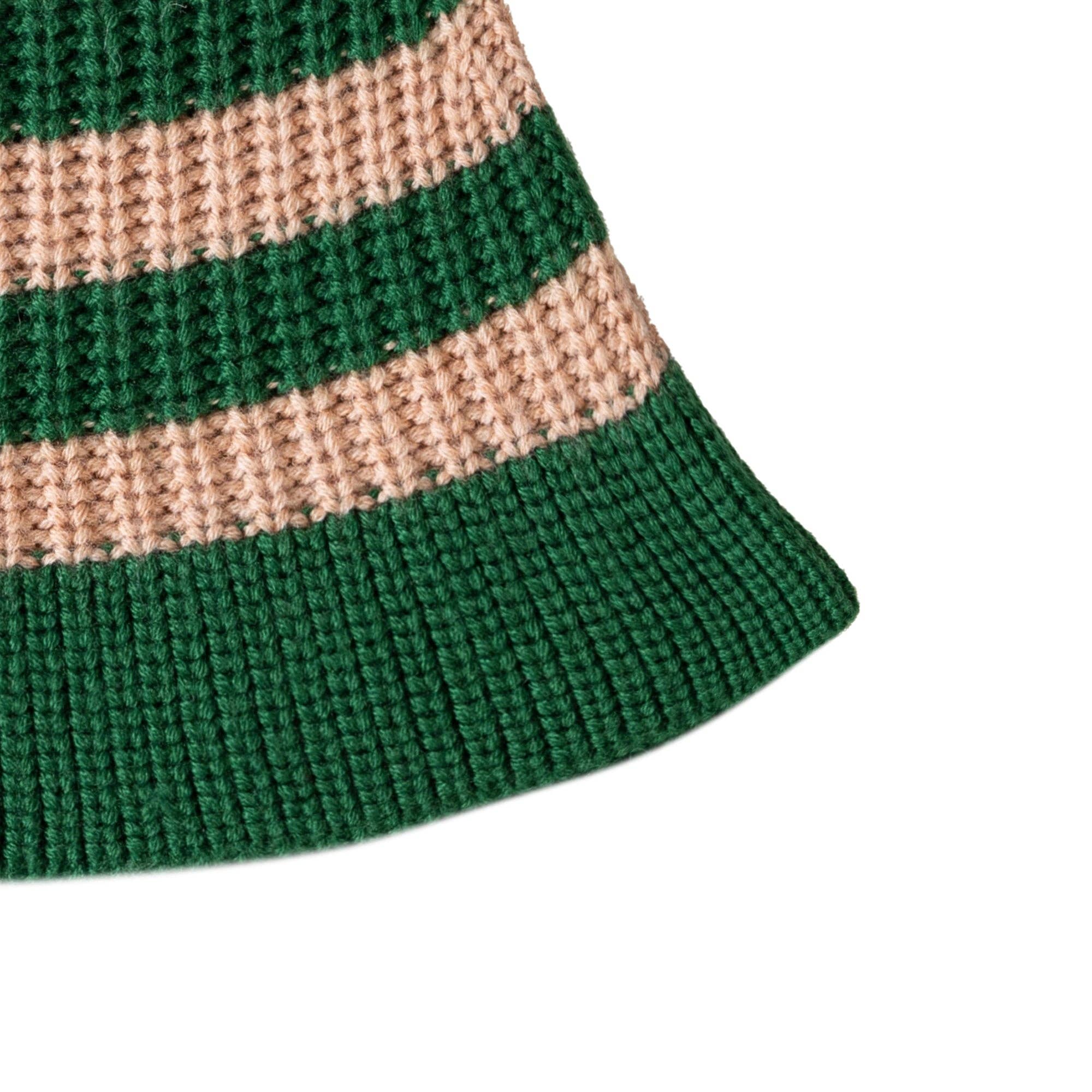 Knit Planet – wholesale Beanie – Women's – Stripe Hat Green/Pastel Orange1