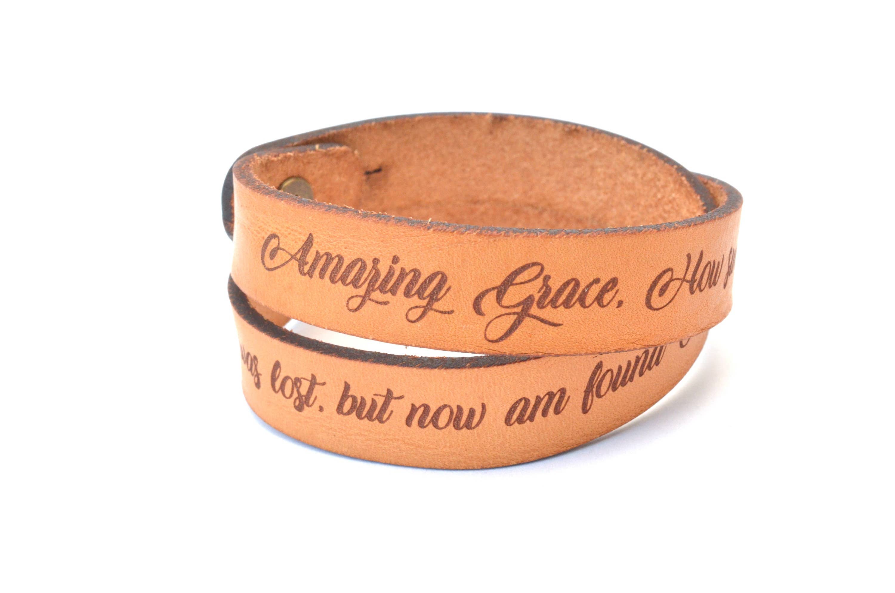 New Market Farmhouse – Pulseira por atacado – Amazing Grace Pulseira Couro Wrap Duplo4