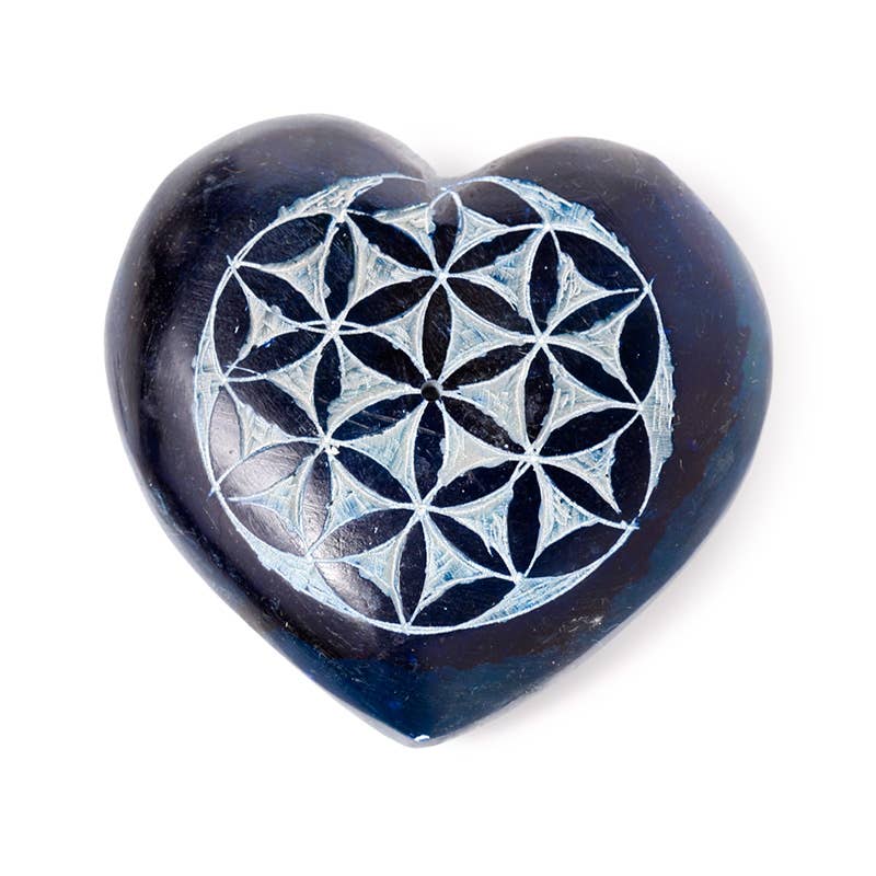 Puckator EU - Wholesale Incense Holder - Carved Soapstone Chakra Heart Flower of Life Incense Burner4