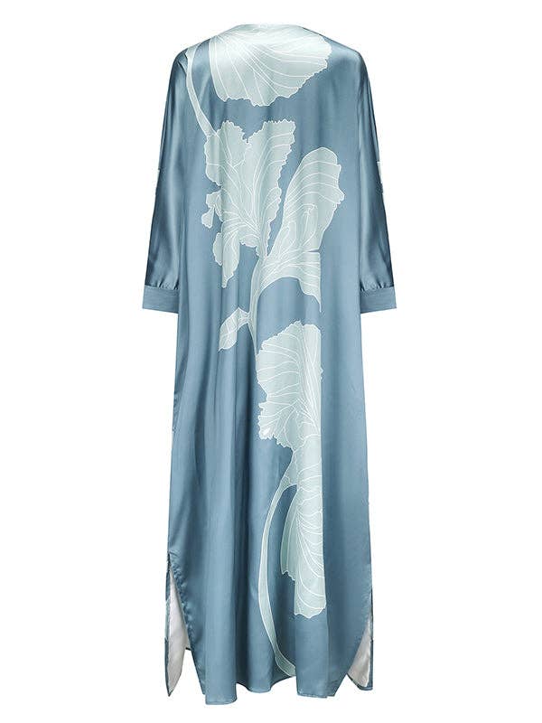 Sheer Trend - Wholesale Dress - Women's - Floral Muslim V-Neck Dress13