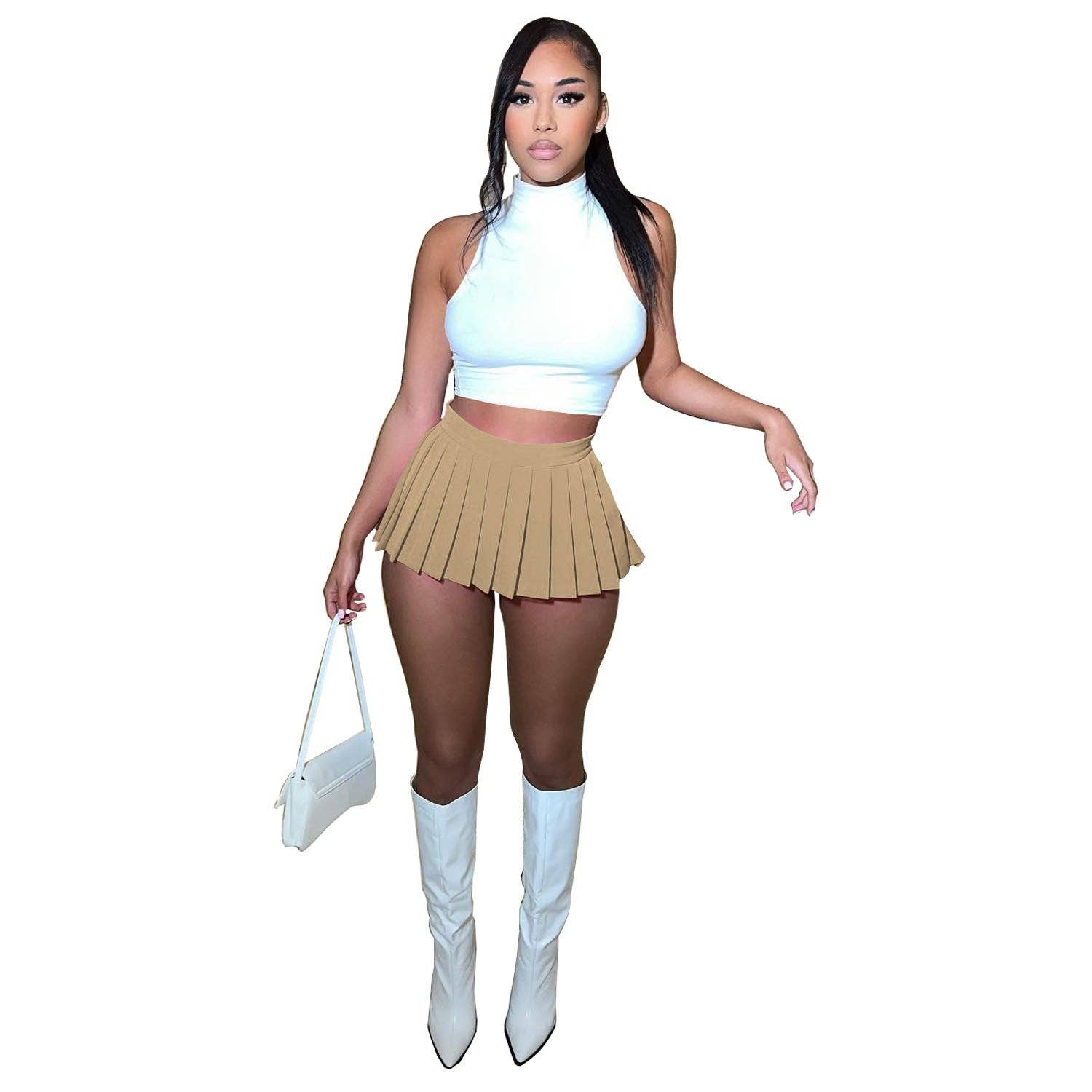 MB Fashion Wholesale - Wholesale Skirt - Women's - MB FASHION HIGH WAISTED PLAID MINI SKIRT 1347LY31