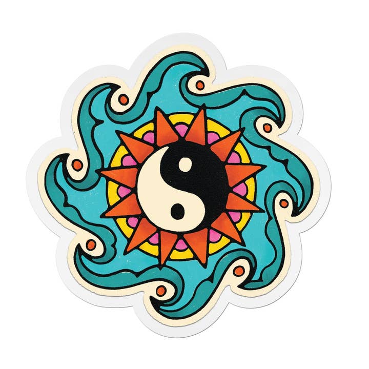 Spiritual Yin Yang Vinyl Sticker for wholesale by Zuku