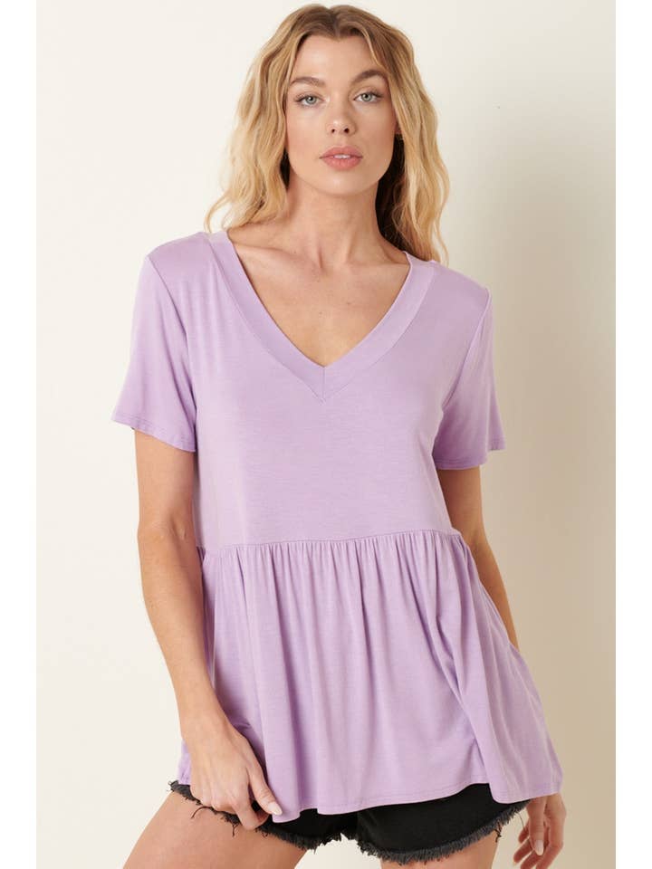 mittoshop - Wholesale Tunic - Women's - BT8128-BAMBOO V-NECK BABYDOLL TOP2