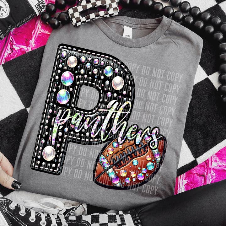 K and M Designs - Venta al por mayor Papel transfer para sublimación - Transferencia inicial de DTF de los Panthers Leather Football0