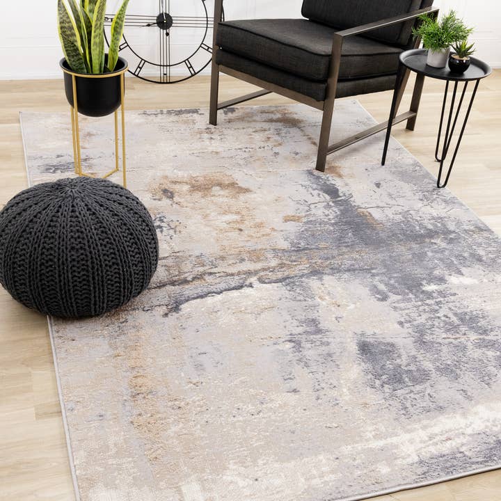 Contemporary Distressed Taupe Area Rug for wholesale by Koshani